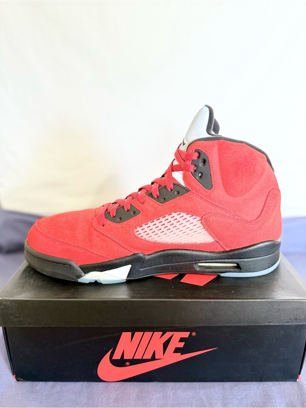 AUTHENTIC Jordan 5 Raging Bull Red size 14 DD0587-600 2021 PRE-OWNED VNDS - Picture 4 of 8